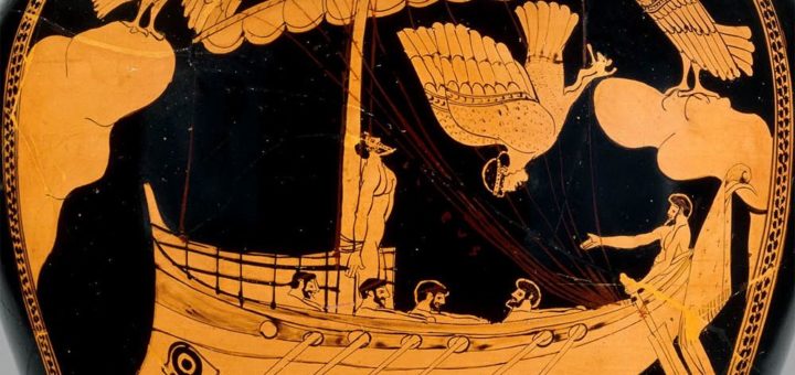 Part. del vaso attico “Ulisse e le sirene”, IV sec. a.C., British Museum, Londra